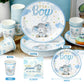 200 Pcs Blue Elephant Baby Shower Paper Plates Napkins Cups Its A Boy Baby Shower Party Supplies Tableware Set Elephant Disposab