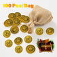 100 Pieces Plastic Pirate Gold Coins Set - Play Treasure Gold Coins for Pirate Themed Party, St. Patrick's Day, Treasure Hunt Ga