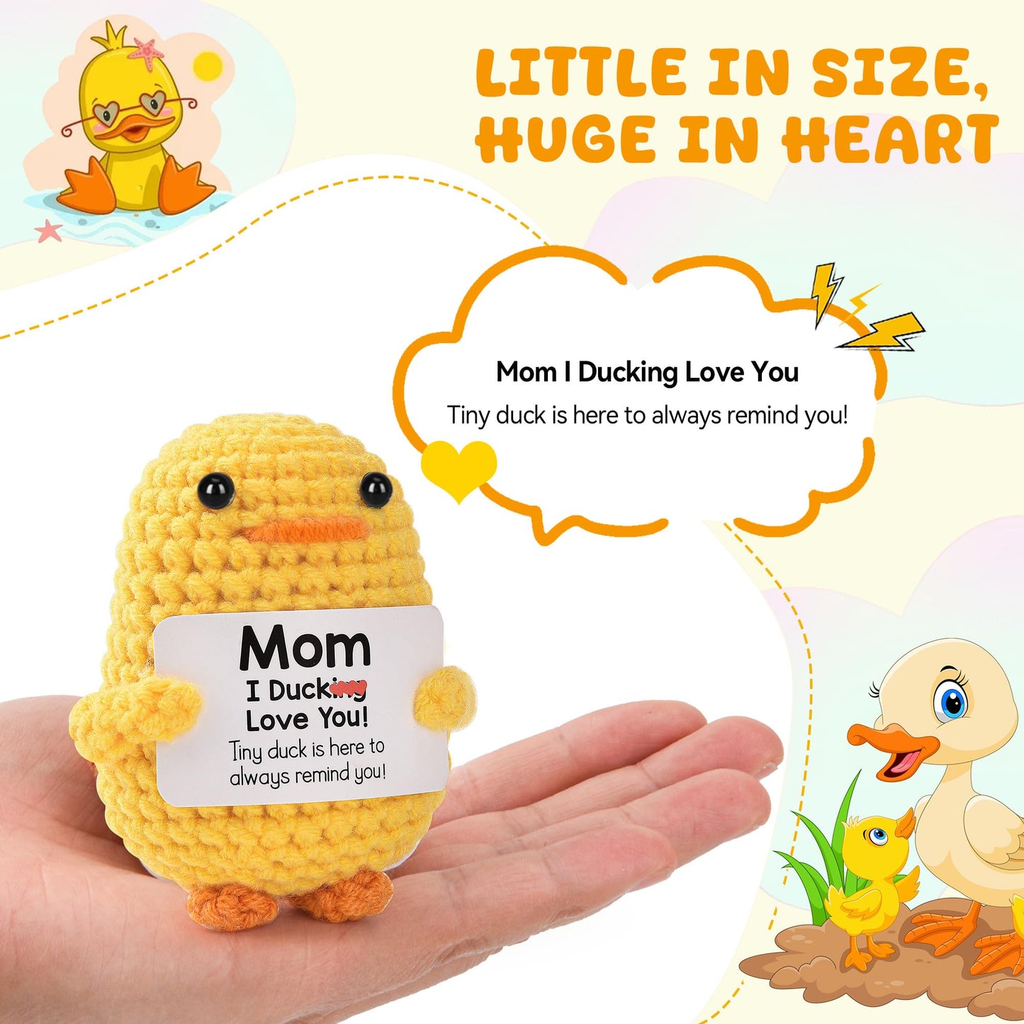 JsqFogey Mini Flamingo Positive Crochet Animals Birthday Gifts (Mom)