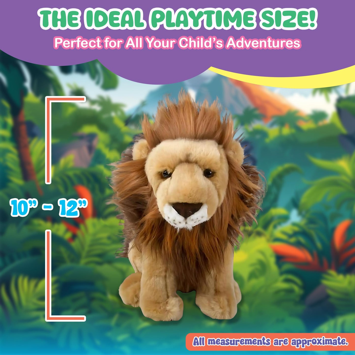 Forest & Twelfth 12' Stuffed Lion Plush, Heirloom Collection Stuffed Animal, Premium Materials, Best Gift For Kids Age 3+, Nursery And Room Decor (12'' Lion)