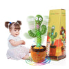Miaodam Children Song Version Dancing Cactus, Volume Adjustable Talking Cactus Baby Toy Repeats What You Say, Colorful Glowing Talking Cactus Toy Singing 10 Songs, Embroidery Button Safety Cactus Toys