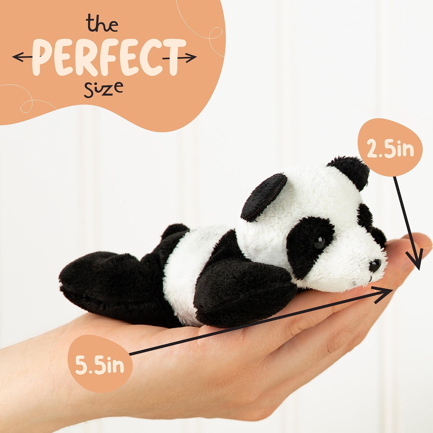 Forest & Twelfth Stuffed Panda, Single Mini Stuffed Animal Plush Toy For Kids, Jungle Party Favors And Goody Bags, Classroom Treasure Box Prizes, Stocking Stuffers (Panda)
