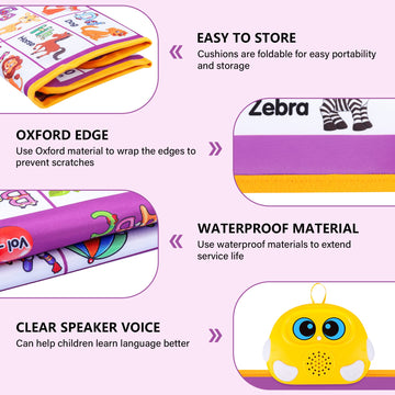 Alphabet Wall Chart, Talking Abc, Music Poster, Kids Learning Toys For Toddlers 2-4, Interactive Educational Toddler Montessori Toys, Birthday Gifts For Age 1 2 3 4 5 Year Old Girls Boys - Purple