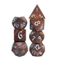 HDdais 7PCS Wooden DND Dice Set, Red Sandalwood D&D Dice with Metal Box for Role Playing Games, d and d Gifts
