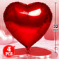 Red Heart Balloons- 4Pcs 32Inch Foil Heart Balloon, Valentine Day Balloons, Room Decorations Kit Party Props Decor Love Balloons Red Valentines Day Heart Balloons