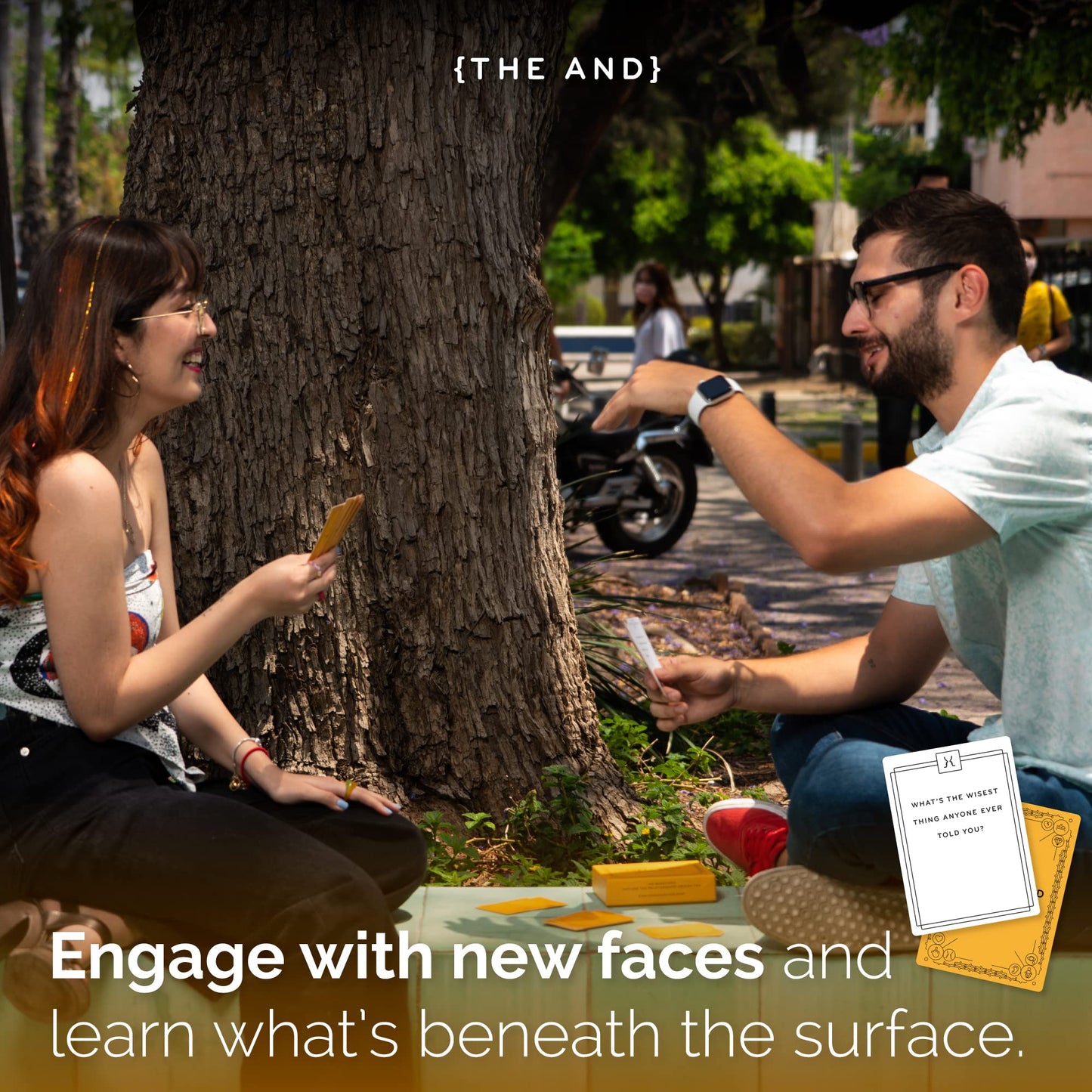 {THE AND} Strangers Edition Conversation Starter Card Game - Fun Ice Breakers - Yellow Cards