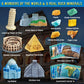Ancient Wonders Dig Kit, Excavate 6 Famous Landmarks Figurines & 6 Rocks, With History Learning Cards, Wonders Of The World Toy