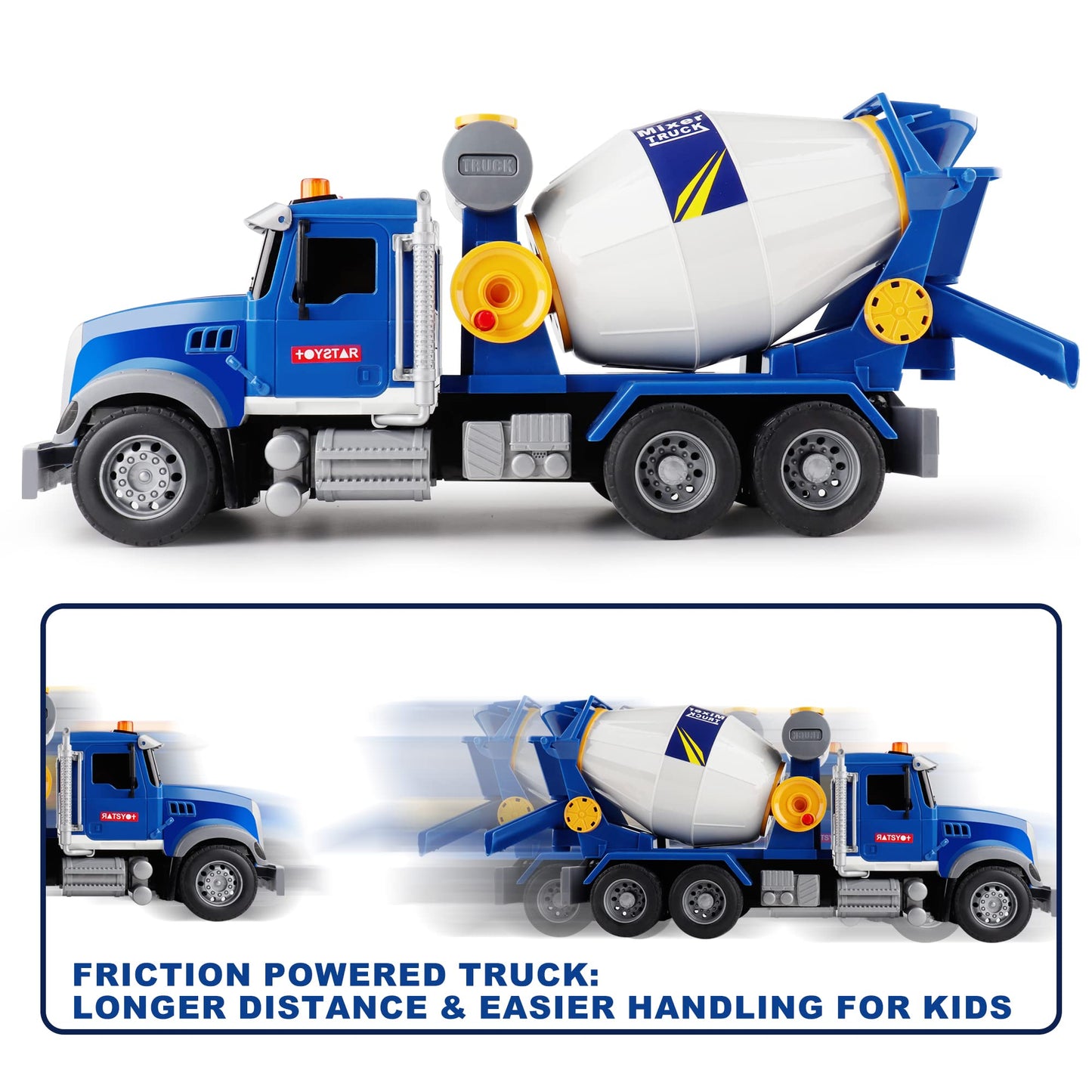 Dwi Dowellin Toddler Trucks Toys for Boys Age 1-3 3-5,Big Cement Mixer Truck with Lights and Sounds,Kids Boy Toys Christmas Birt