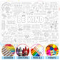 Naozinebi Be Kind Coloring Poster For Kids Giant Coloring Poster Large Positive Coloring Tablecloth Jumbo Coloring Books For Kid