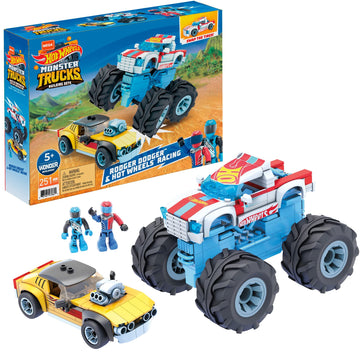 Mega Hot Wheels Collectible Vehicle Building Toy Car Rodger Dodger, 2 Micro Action Figure Drivers And Deluxe Features, For Fans And Collectors