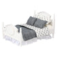 Dollhouse Bedding, 5 Piece Set With Comforter & Pillows, Blanket, Realistic Bedroom Accessories For 6 Inch Dolls, 1/12 Scale, Gray And White Linen