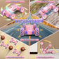 Fosgoit Pink Remote Control Car for Girls 6-12, 2.4Ghz 4WD Hand Controlled RC Car with Light & Music & Spray, Double-Sided 360 R
