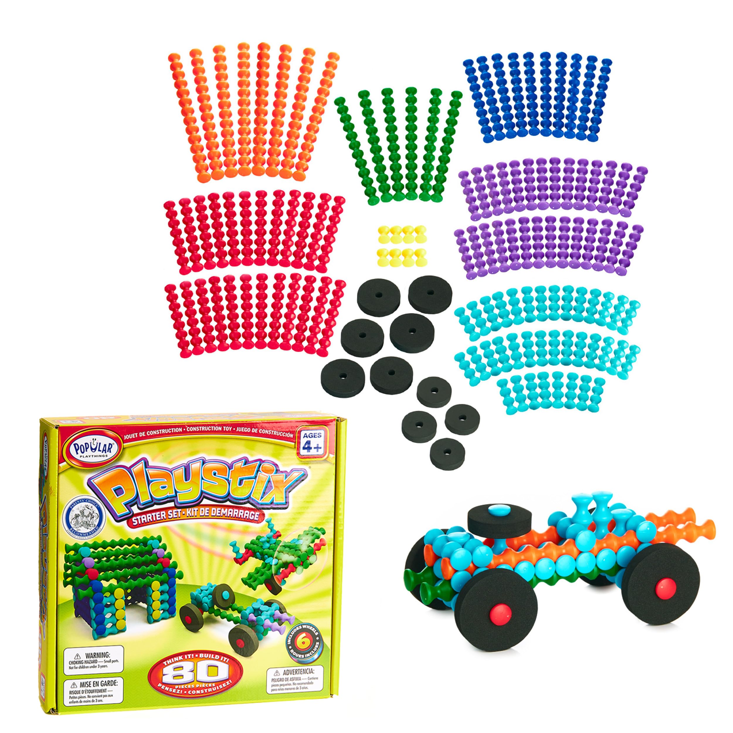 POPULAR PLAYTHINGS Playstix Starter Set Construction Toy Building ...