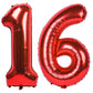 40 In Red Number Balloons Helium Foil Mylar Balloon Birthday Party Banquet Decoration Digital 16