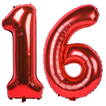 40 In Red Number Balloons Helium Foil Mylar Balloon Birthday Party Banquet Decoration Digital 16
