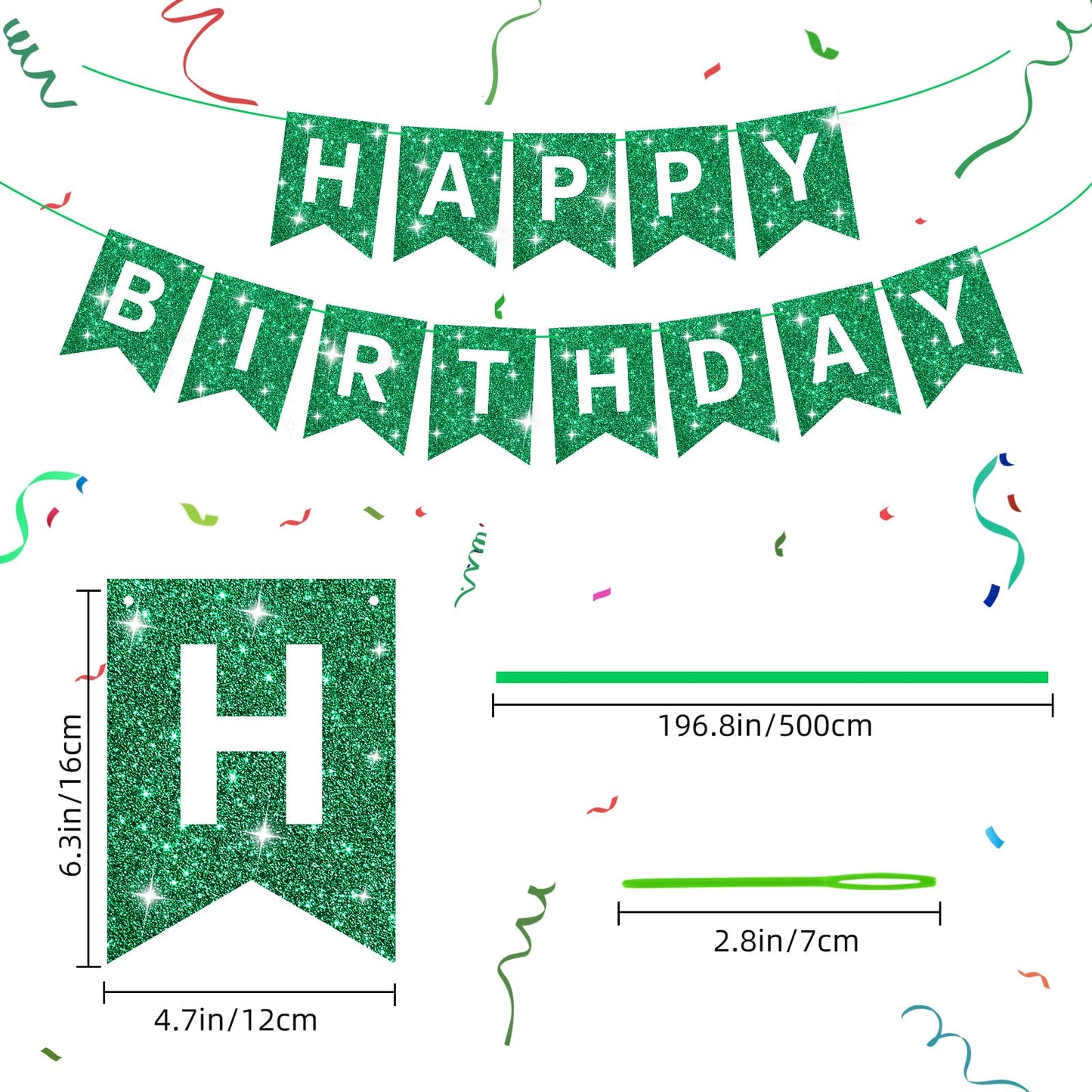 Glitter Green Happy Birthday Banner Birthday Sign For Backdrop Green Party Supplies Birthday Garland For Kids Boys Men Green Birthday Party Decorations Bunting Banner