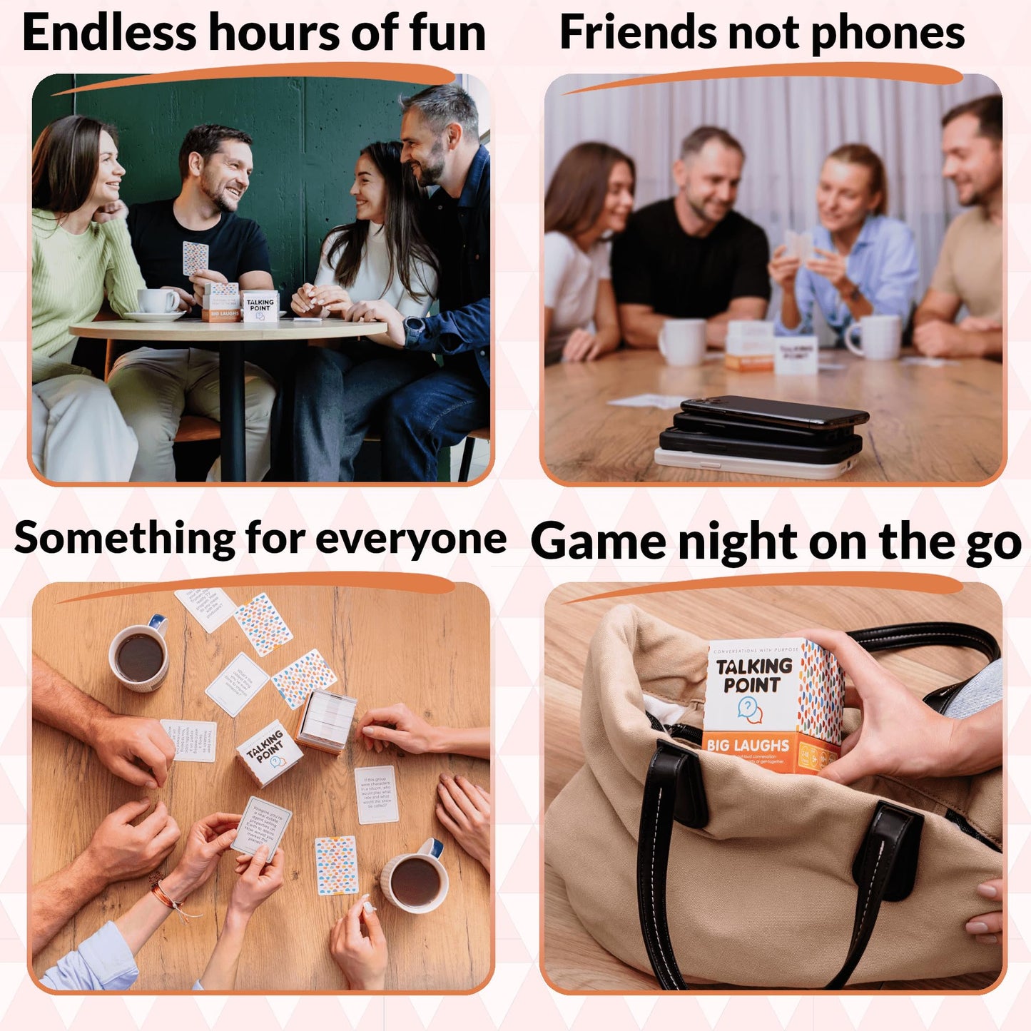 TALKING POINT CARDS Fun Conversation Card Game - 200 Hilarious Questions - Small - Mixed Material - Ideal for Parties and Family Reunions