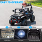RunFast 24v Kids Ride on Car with Parent Remote Control Electric Ride on Toys for Kids 3-5 3.7mph Max Speed Battery Powered Large Seat with Safety Belt Aux Port Gift for Boy&Girl (Black  24V)