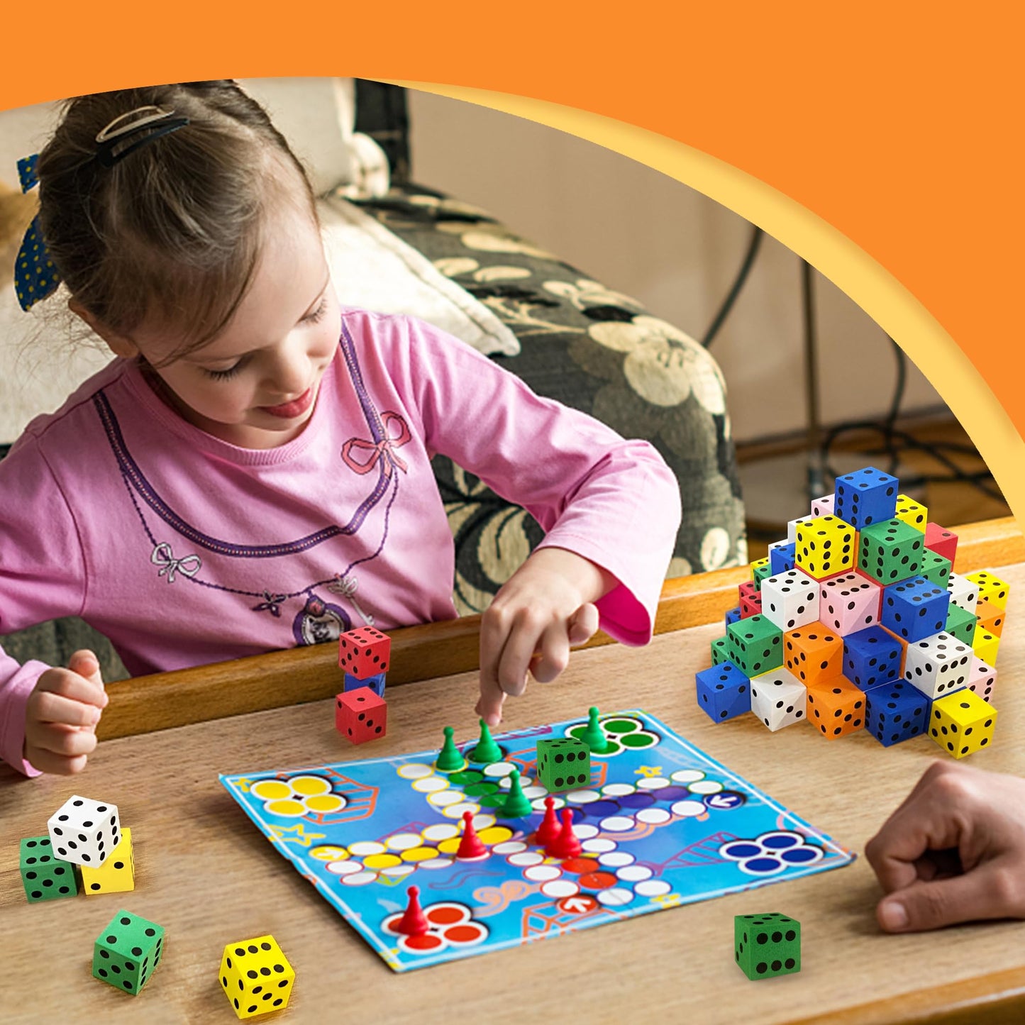 110PCS Foam Dice Set Small Colorful Dices with Number Dots for Math Game Building Toys Classroom Educational Toy Entertainment f