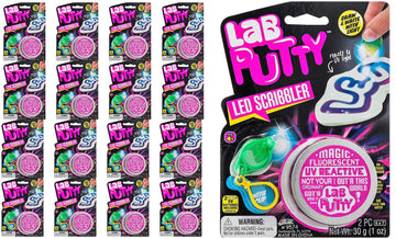 Ja-Ru Lab Putty Led Scribbler Sensory Putty For Kids W/Mini Uv Light Flashlight (24 Units) Invisible Ink Magic Color Changing. S