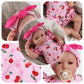 Babeside Reborn Baby Doll Clothes Cherry Pattern For 17- 22 Inch Baby Doll Clothes Outfits With Headband Newborn Girl