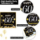 chiazllta 96 Pcs 60th Wedding Anniversary Party Paper Plate and Napkins Supplies Gold Black Disposable Tableware Anniversary Par