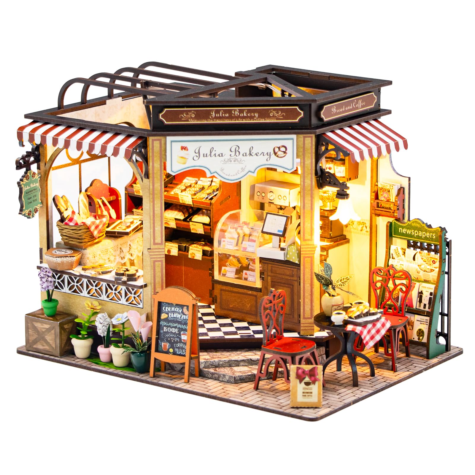 Spilay Dollhouse Miniature with Furniture,DIY Wooden Crafts Magic Doll House Mini Handmade Kit,1:24 Scale Creative Room Idea Gif