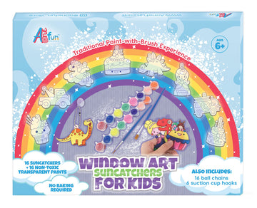 AoneFun Window Art for Kids - Stained Glass Kits for Kids with Window Paint Suncatcher Kits for Kids Window Art Kits for Kids Pa