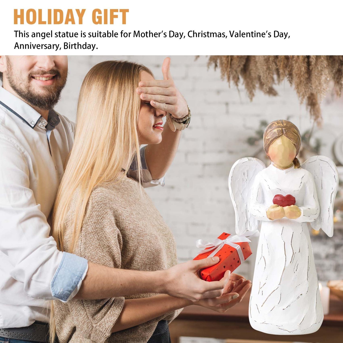 Jingihe Angel Figurines For Women, Guardian Angel Statue, Resin Angels Figurines, Sonny Holding A Heart Angels Statue For Retirement Memorial Mom Nurse Birthday Christmas Sympathy Gifts And Home Decor