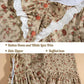 FCCAM Colonial Costume Girls with Mob Cap Floral Pioneer Prairie Dress 1800s American Costume Brown L age over 4 years old