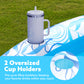Sloosh Inflatable Tanning Pool Lounger Float, 70" x 46", Blue Plastic Raft with Pillow for Adults, 4-in-1 Sunbathing Bed
