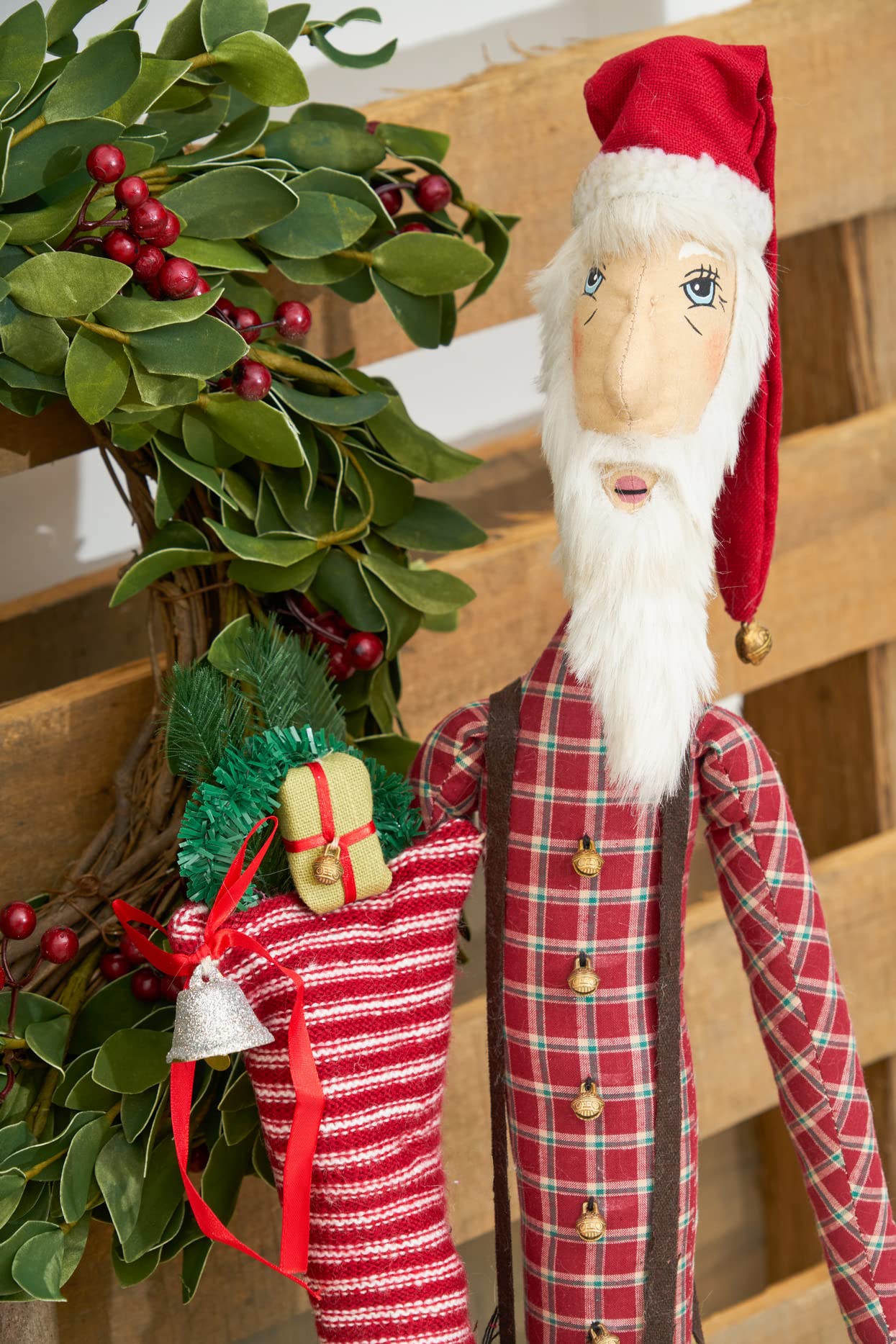 Gallerie Ii Sleepy Time Santa Claus Joe Spencer Gathered Traditions Christmas Holiday Xmas Hand Painted Soft Figure Figurine Shelf Sitter End Table Fireplace Mantle Cute Whimsical Decor Decoration