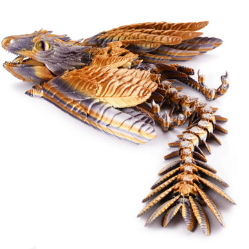 Guwewu Feathered Wyvern Dragon, 3D Printed Dragon, Articulated Dragon, Fidget Dragon, 3D Printed Toys, Desktop Pet (Stormcrest)