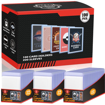 300 PCS TopLoaders Card Sleeves for Trading Cards, 3 x 4 Hard Plastic Baseball Card Protectors Card Holder Fit for MTG, TCG, Sta