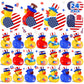 Ouryec 24 Pack Patriotic Rubber Ducks, 4Th Of July Rubber Ducks Jeep Ducks Bulk, 4Th Of July Independence Day Usa Memorial Day P