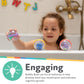 Nuby Bubbly Buds Interactive Bath Set - (4-Pack) Baby Bath Toys - 6+ Months