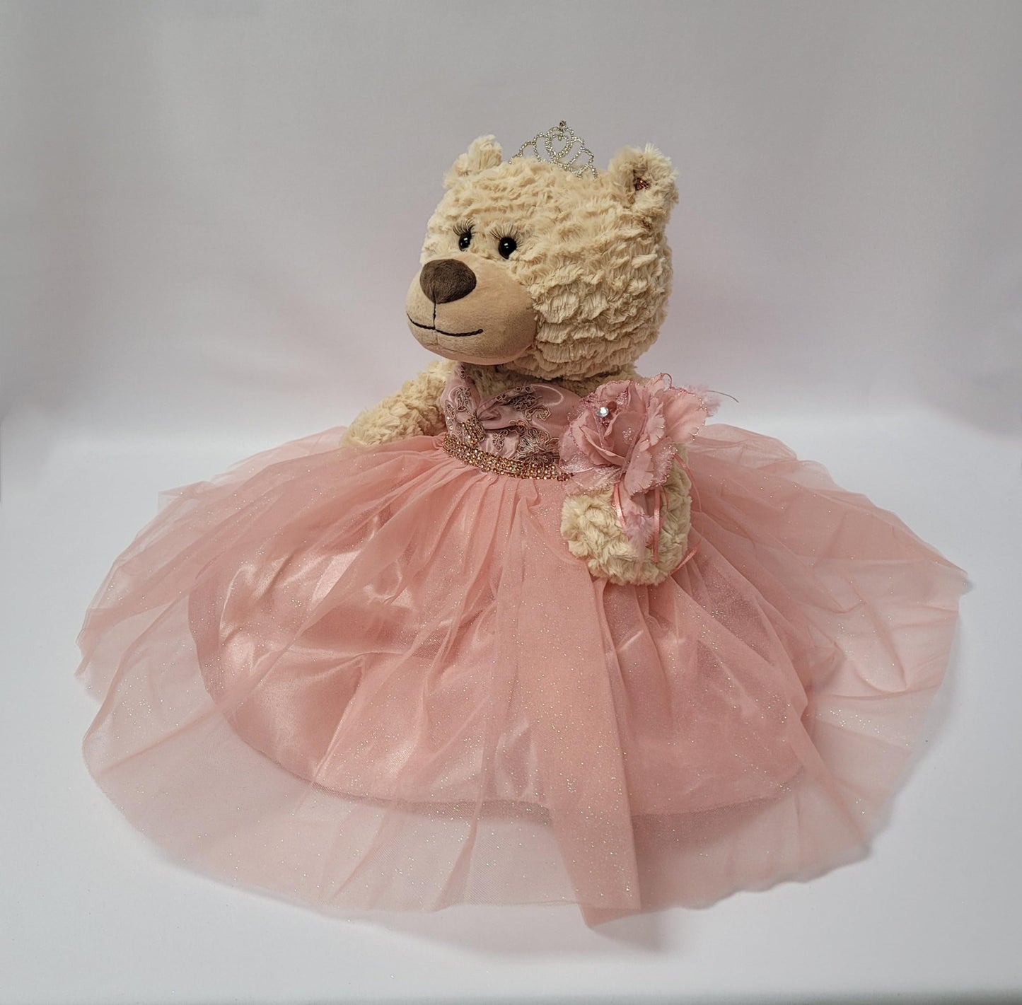 KINNEX COLLECTIONS Quinceanera Last Doll Teddy Bear 20" Rose Gold Dress Model B16632