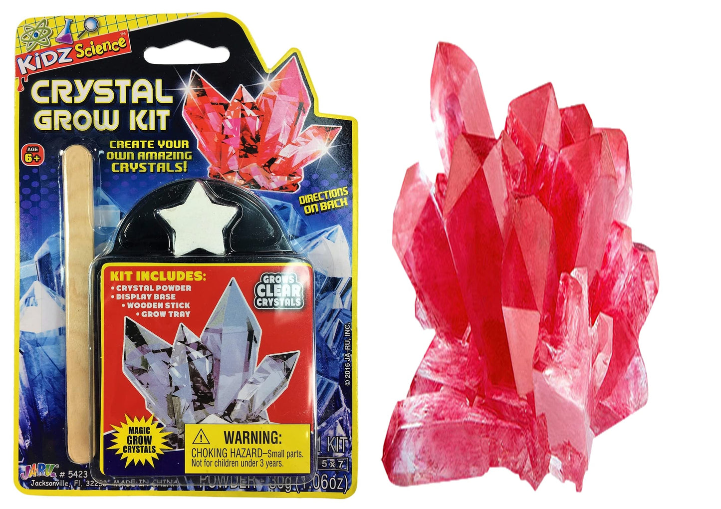 JA-RU Kids Science Kit Crystal Grow Kit (3 Crystal Kits) DIY Stem Learning Toys Grow Crystals Kit for Kids Growing Gemstone & Cr