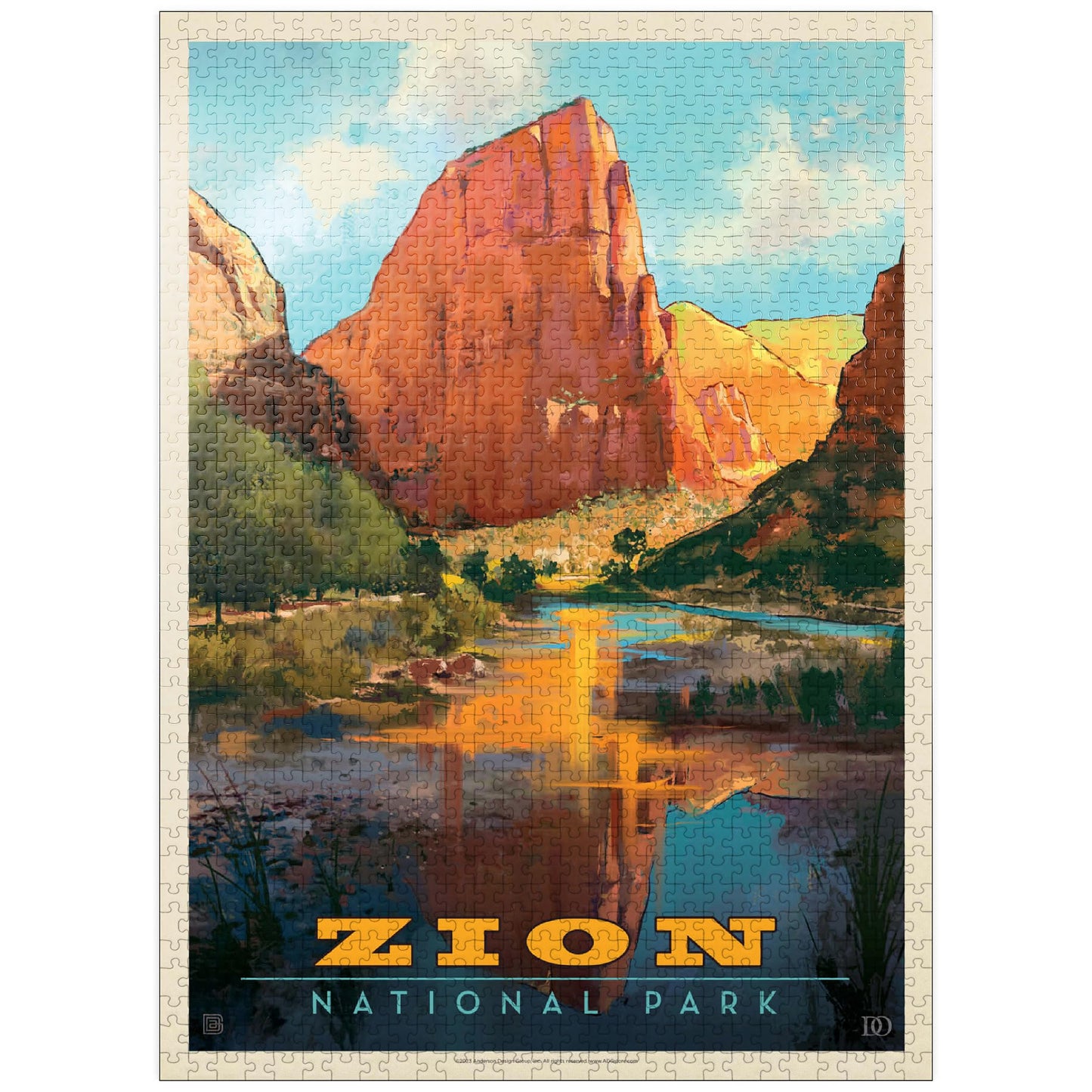 MyPuzzle 1000 Piece Jigsaw Puzzle - Virgin River Valley Vintage Poster, Colorful Cardboard Puzzle for Adults