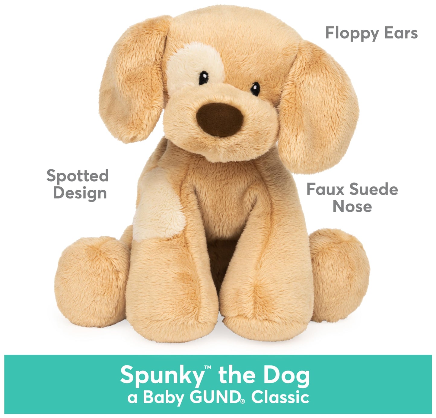 Gund Baby Spunky Barking Puppy Stuffed Animal Sound Toy, Animated Plush Sensory Toy With Sounds, For Babies And Newborns, Brown,