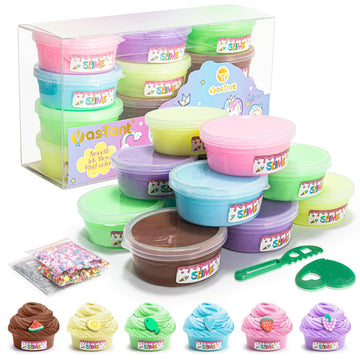 Yastant Easter Slime Kit For Girls And Boys, Safe And Fluffy Slime For Kids, Stress Relief Kids Slime Kits For Toddlers, Easter Gifts For Kids Classroom Pack Of 12