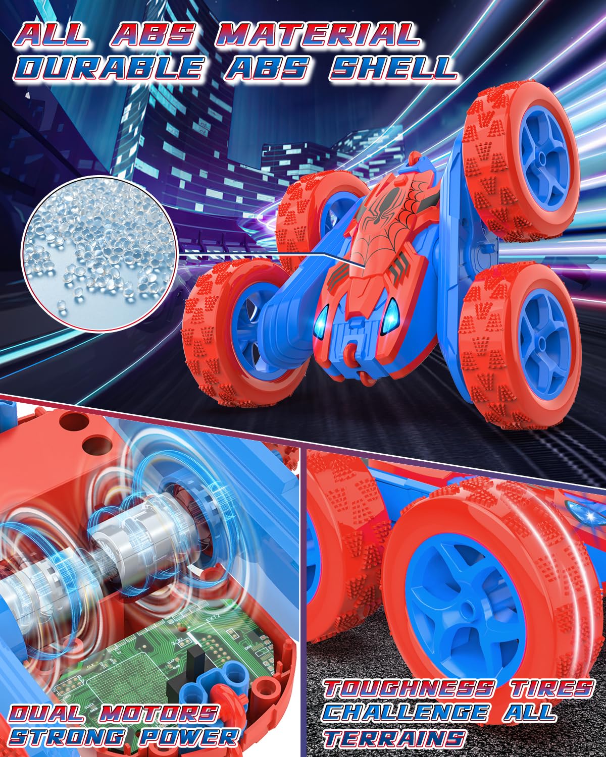 Spider Remote Control Car for Kids RC Stunt Cars for Boys 360Rotating 4WD Electric Rechargeable Vehicle Toy Car for Boy Age 6-8