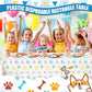 Gilprop 2 Pack Blue Dog Paw Print Plastic Tablecloth 54x108 Inch Table Cover Large Paw Print Plastic Disposable Rectangle Table