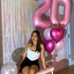 Pearlescent Pink 2 Balloon, Number Balloons 40 Inch, 2Nd Balloon Number Birthday Decorations, Second Two Birthday Party Supplies