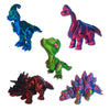 DOSEVENTOY 3D Printed Dragon Figures, Multicolor Iridescent Dinosaur Fidget Toys, Fantasy Creatures Collection (5PCS Multicolore