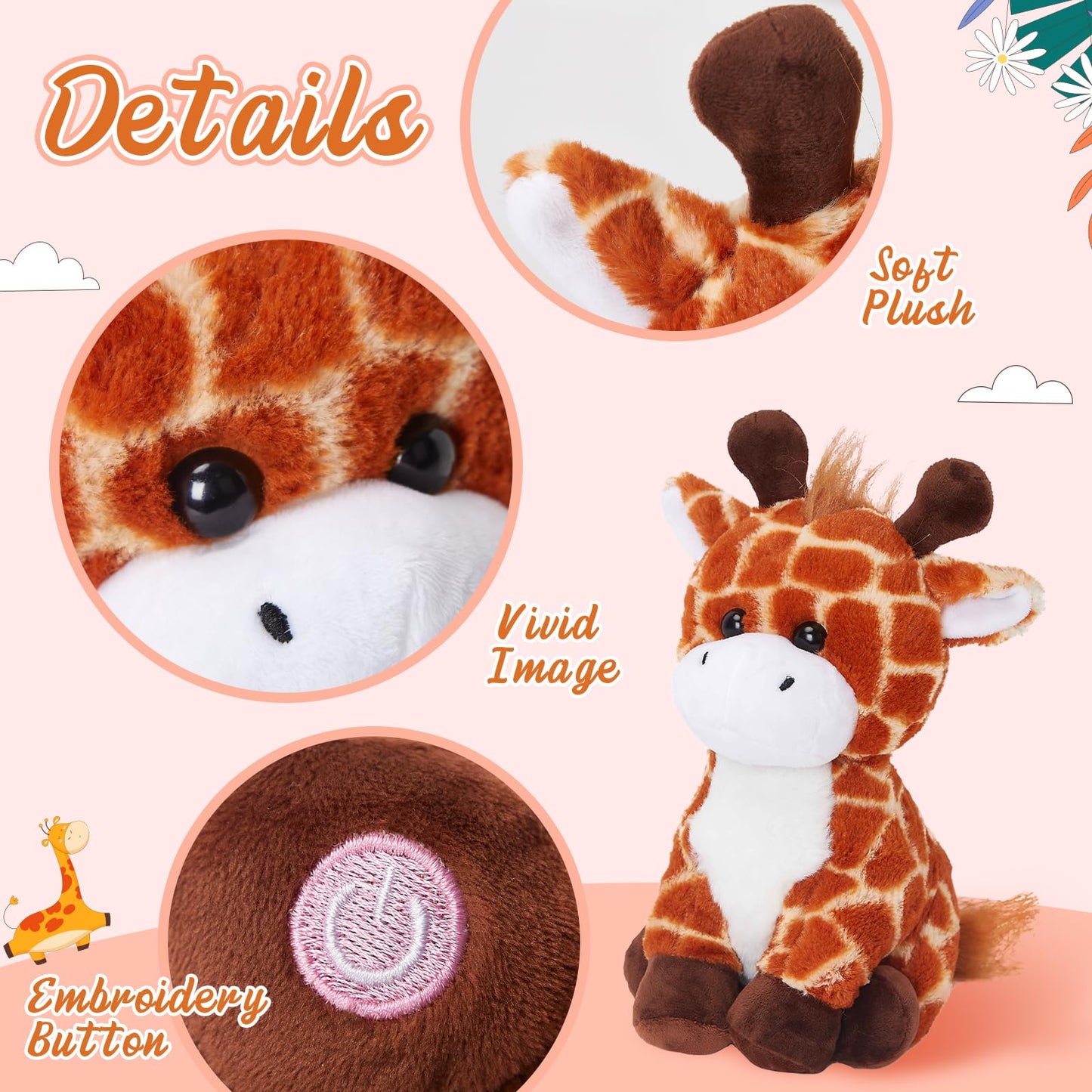 Glow Guards Giraffe Plush Toy with LED Night Light, 12'' Soft Glow in Dark Stuffed Animal, Ideal Birthday Gift for Toddlers and Kids