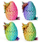Shuwnd 4Pc 3D Printed Dragon In Egg,Dragon Eggs With Dragon Inside,Mini Articulated Crystal Dragon Fidget Toys,Mystery Dragon Egg Fidget Toy,3D Printed Animals Toy Set (4Pc-C)