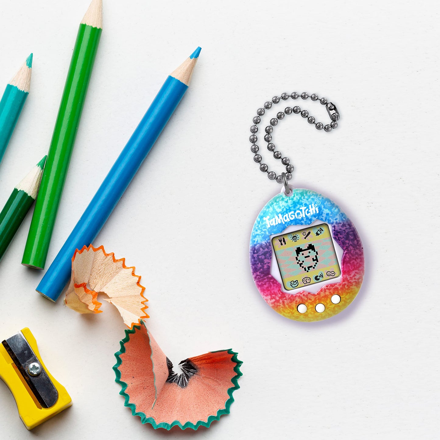 Tamagotchi Original Rainbow - Model 42805, ABS Material, Updated Logo Design