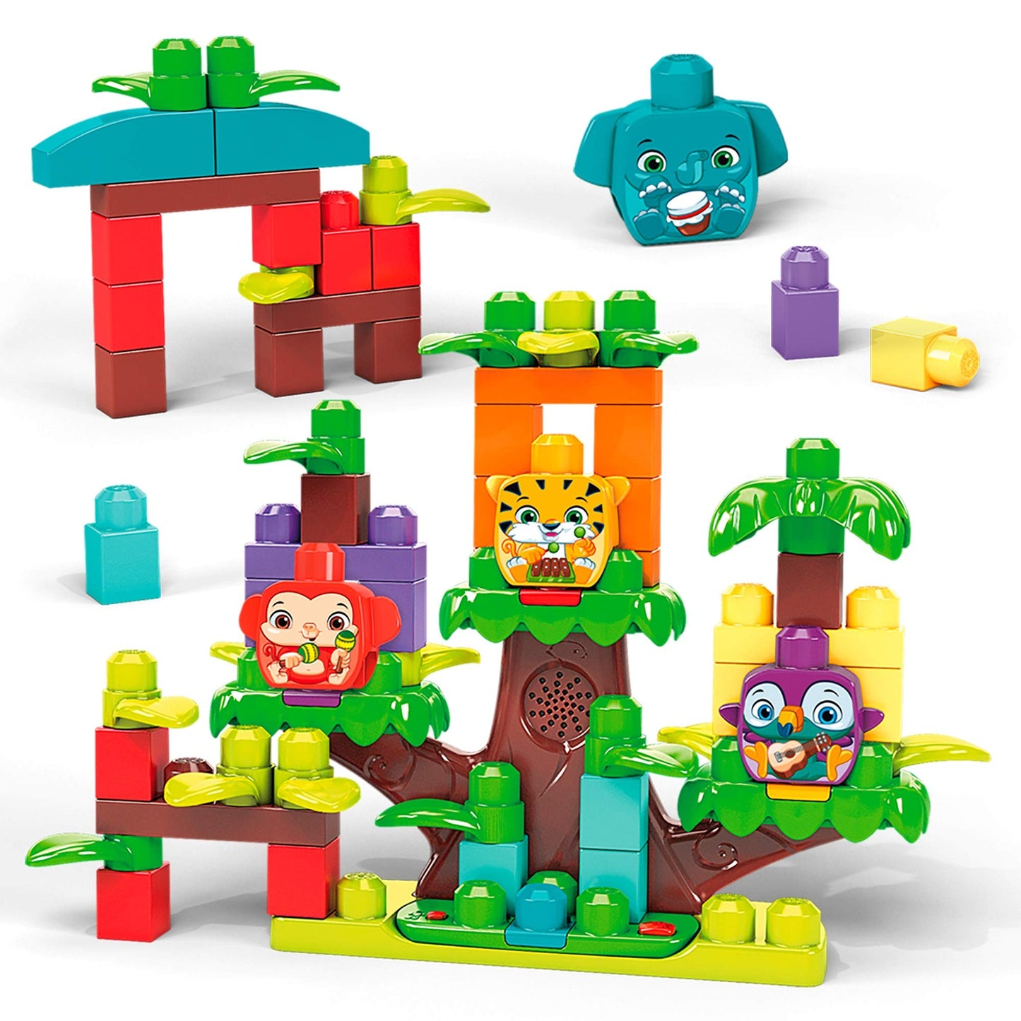 Mega Bloks Jungle Treehouse Band - Multi Color Toy Building Blocks - Model GGG11 - Plastic Construction