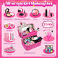 Kids Makeup Kit for Girl -Real Washable Toddler Makeup Kit for Kids Girls, Double-Layer Case Kids Makeup for Kids Little Girl, P